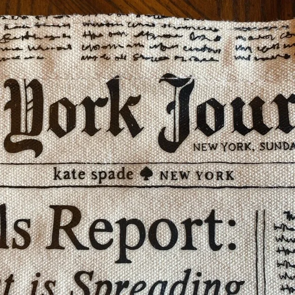 Kate Spade Canvas NY Newspaper Print Tote Bag - Picture 3 of 9